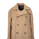 Isaia Shearling Texture With Back Vent - Tan