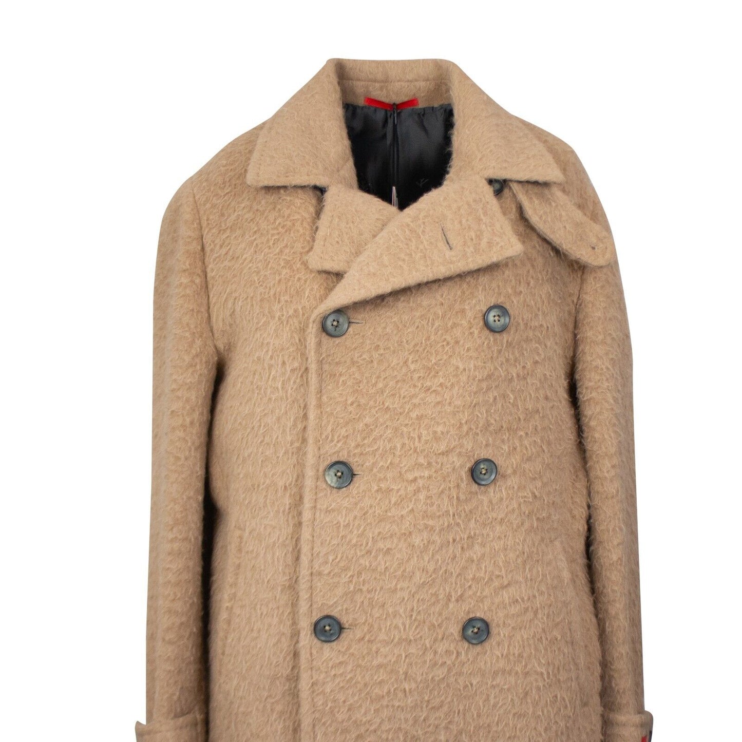 Isaia Shearling Texture With Back Vent - Tan