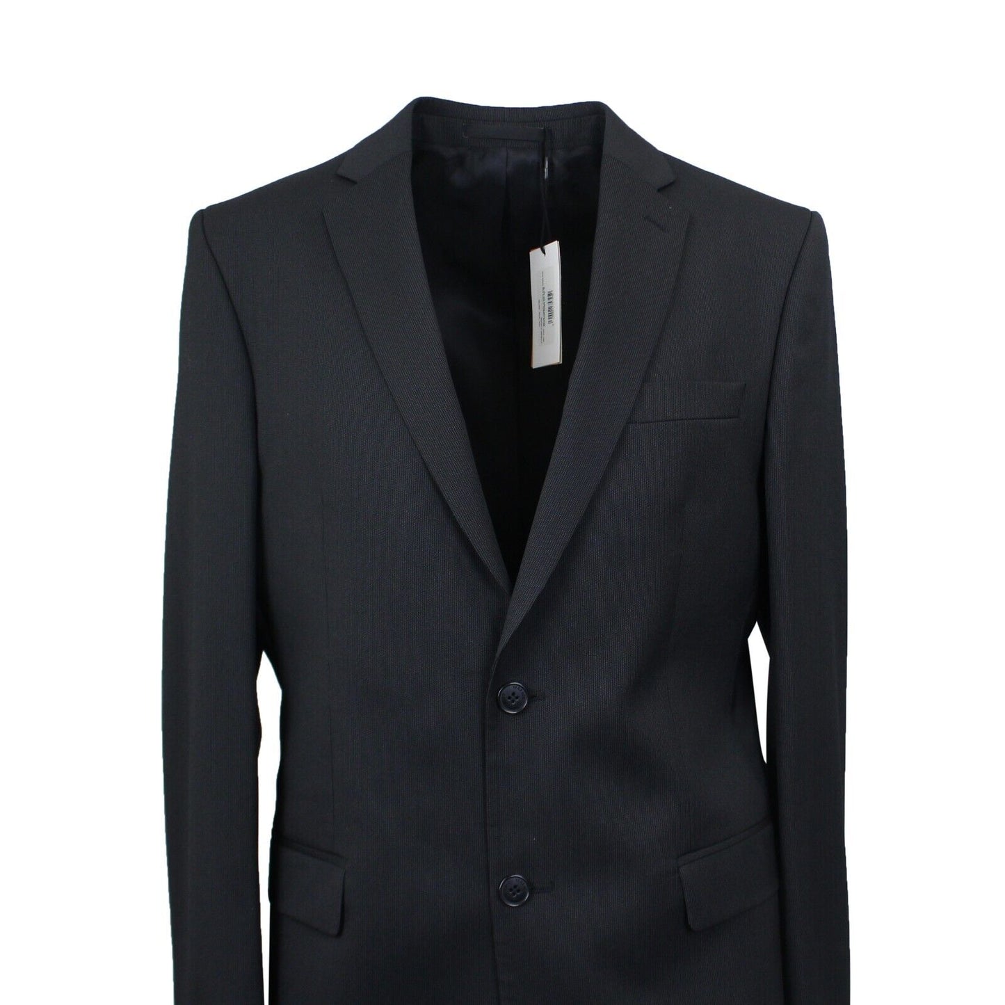 Black Wool Blend Single Breasted Jacket