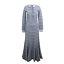 Grey Striped Printed Polo Dress