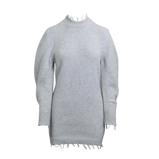 Grey Fitted Pullover Knit Dress