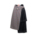 Multi Check Asymmetrical Skirt