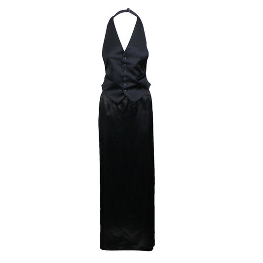 Mm6 Maison Margiela Halter Vest Dress - Black