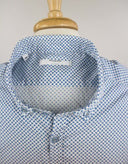 Men's Blue Paisley Dots On White 100% Cotton Dress Shirt