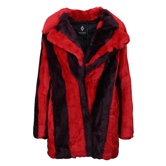 Marcelo Burlon Stripes Fake Fur Jacket - Red/Purple