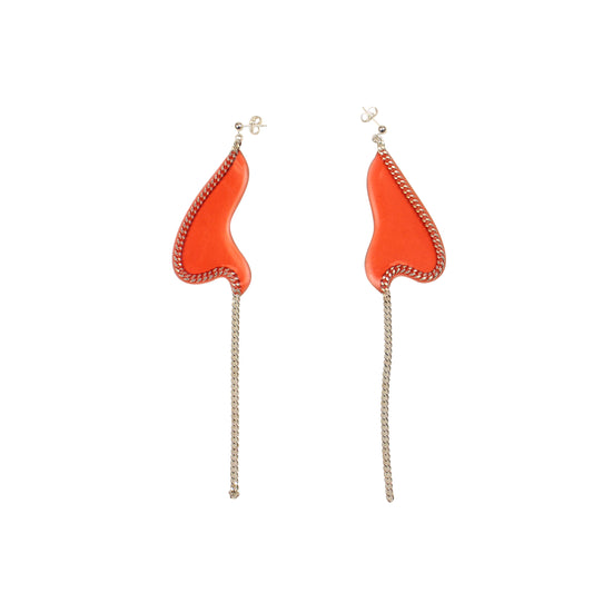 Vanessa Schindler Chain Earrings-Double Shp - Orange