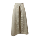 Turbo Wrap Slit Skirt Plaid - Tan