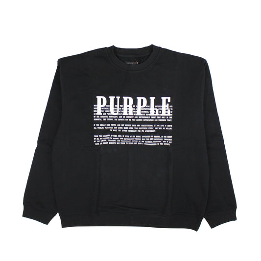 Purple Brand French Terry Crew - Black