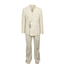 Cream Wool Double-Breasted 3 Style Suit 10R