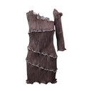 BROWN PEET DULLAERT TECHNO PLEAT DRESS