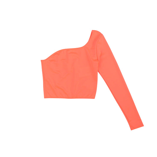 Wurst Single Sleeve Crop Top - Coral