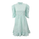 Gingham Batsheva Spring Prarie Dress - Seafoam