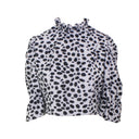 Batsheva Faux Fur Ruffle Top Dalmatian - Black/White