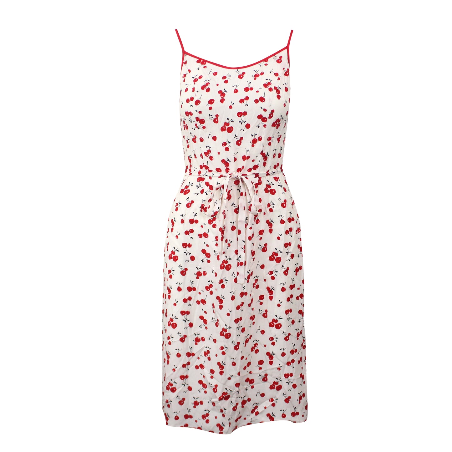 Hvn Susan Round Neck Slip Dress - Red/White