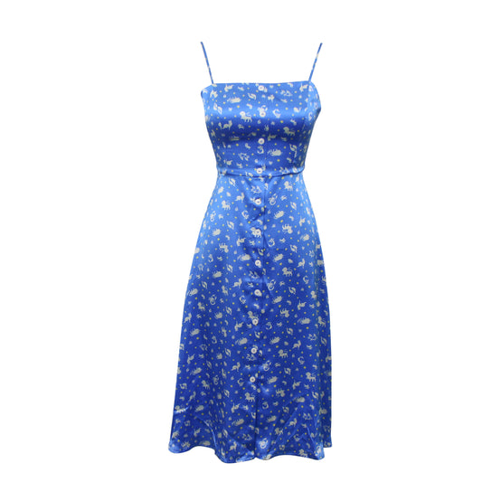Hvn Atlanta Button Front Strappy Dress Zodiac - Turquoise