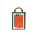 Casablanca Printed Logo Tote Bag - Green/Orange