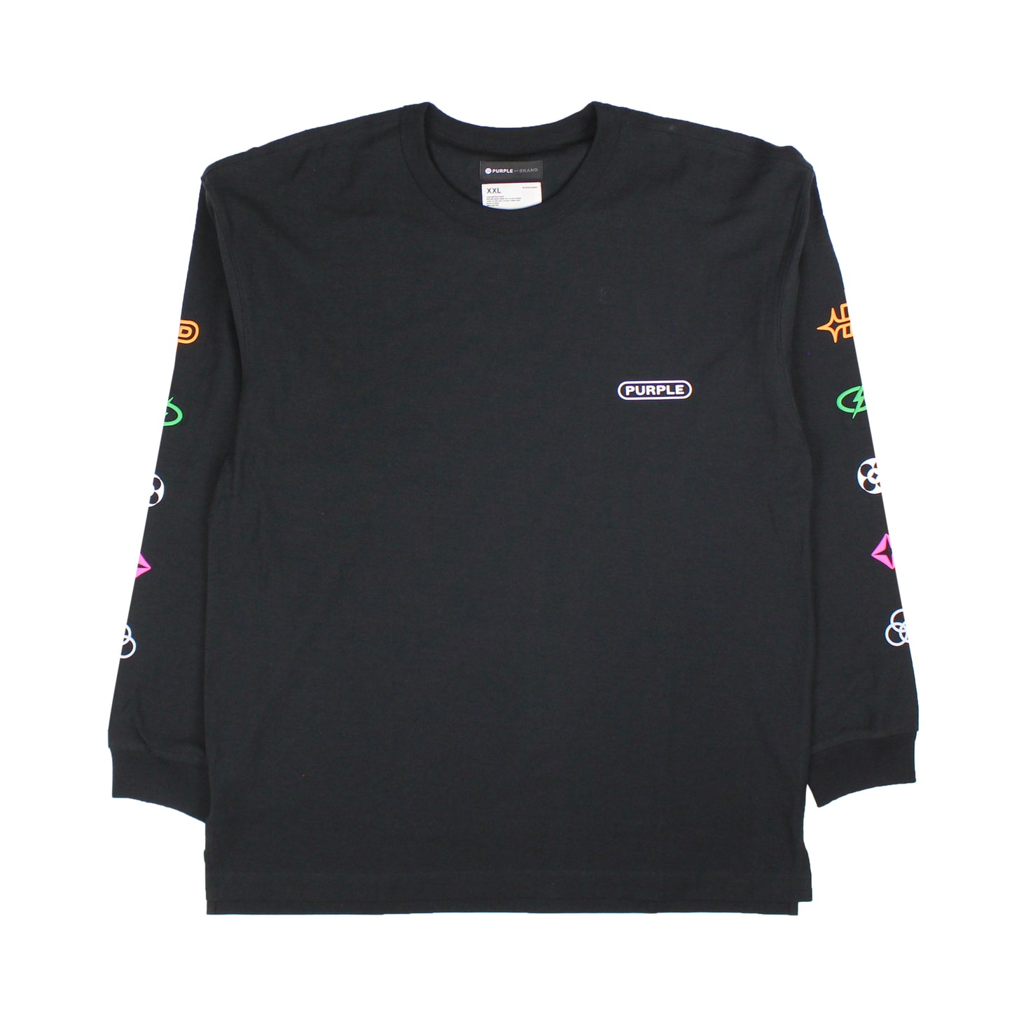 Purple Brand Black Textured Jersey Long Sleeve Tee