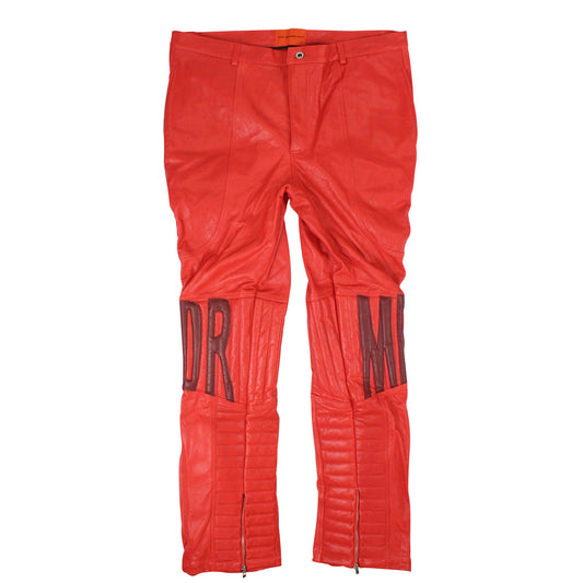 Who Decides War Mrdr Moto Leather Pant - Red