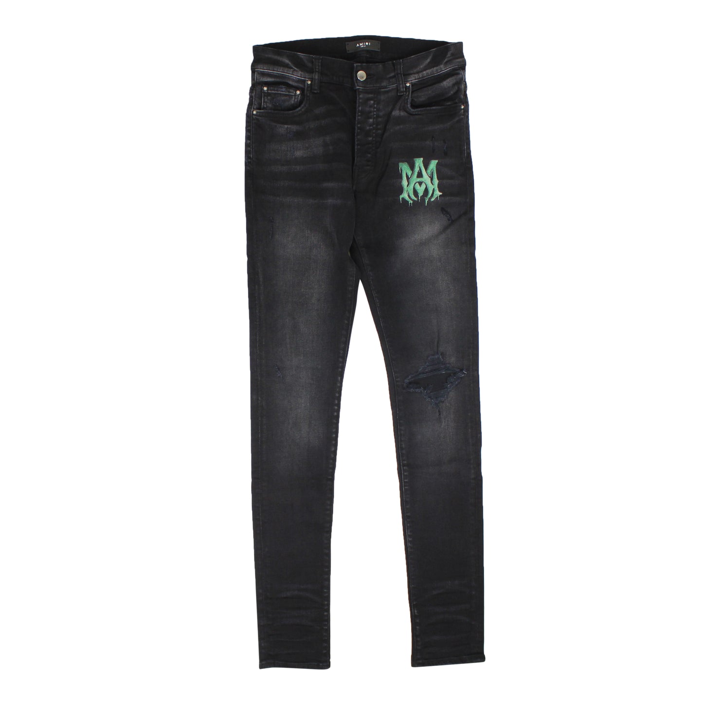 Amiri Watercolor Logo Jean - Black