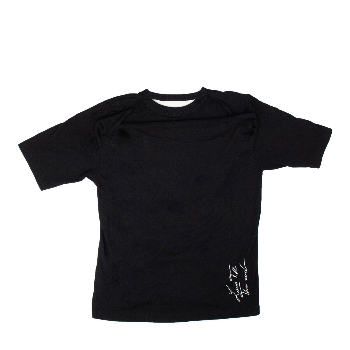 Marcelo Burlon Short Sleeve Torn Collar T-Shirt - Black