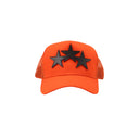 Amiri 3 STAR TRUCKER HAT - Orange/Black