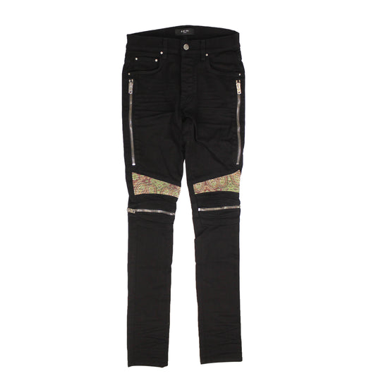 NWT Amiri PAISLEY MX2 JEAN Black OD Straight-Fit Jeans