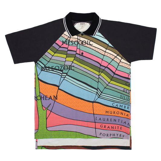 GEOLOGICAL PRINT BL RAGLAN POLO