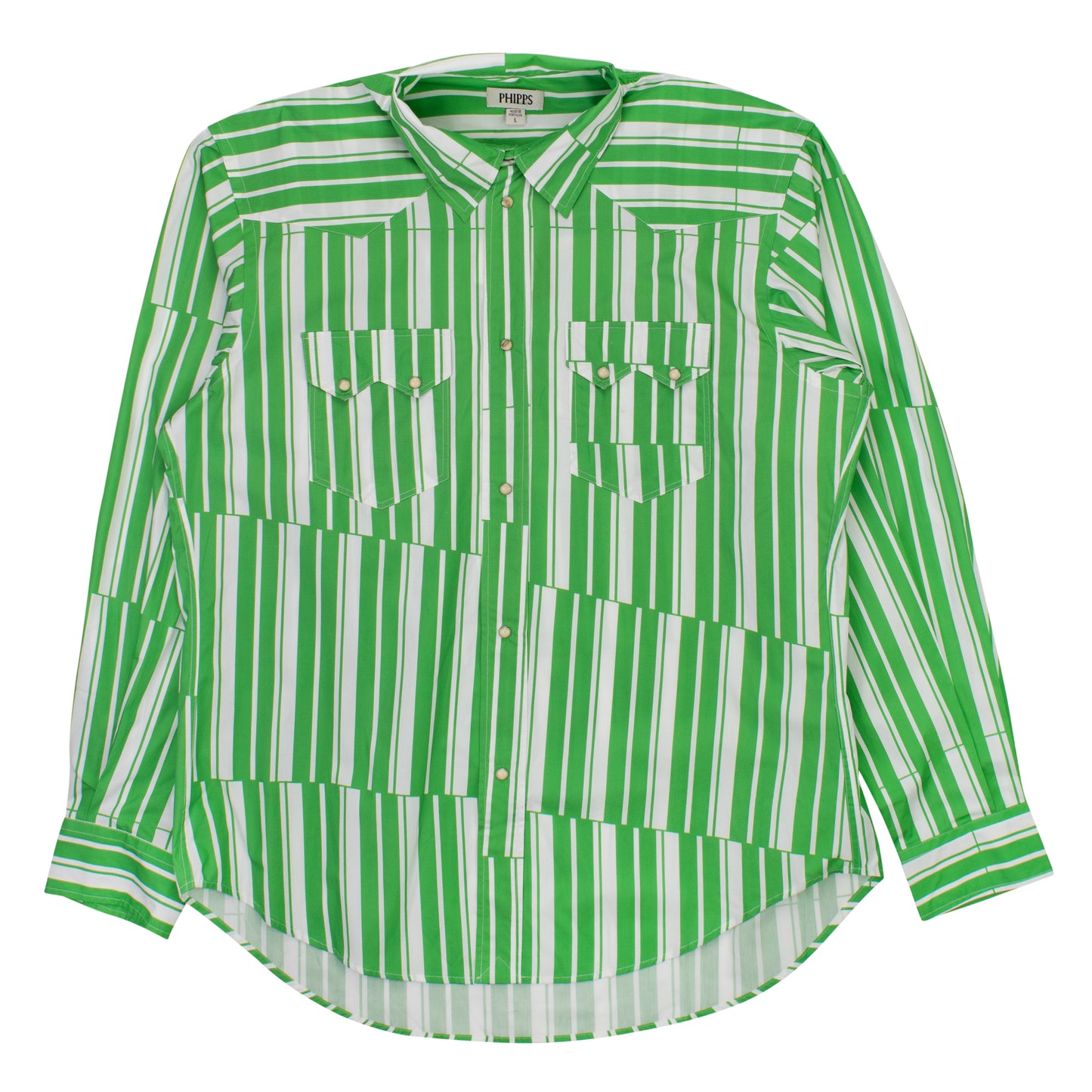 Phipps L/S Rockhound Shirt Tectonic Stripe - Green