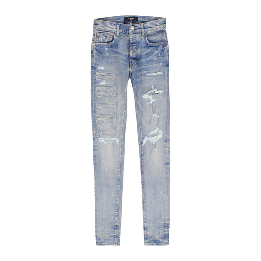 DENIM LOGO APPLIQUE JEAN Clay Indigo Straight-Fit Jeans