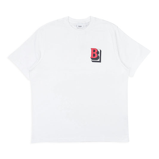 Burberry Red B T-Shirt - White