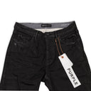 GRAY WORN BLACK COATED SKINNY JEANS