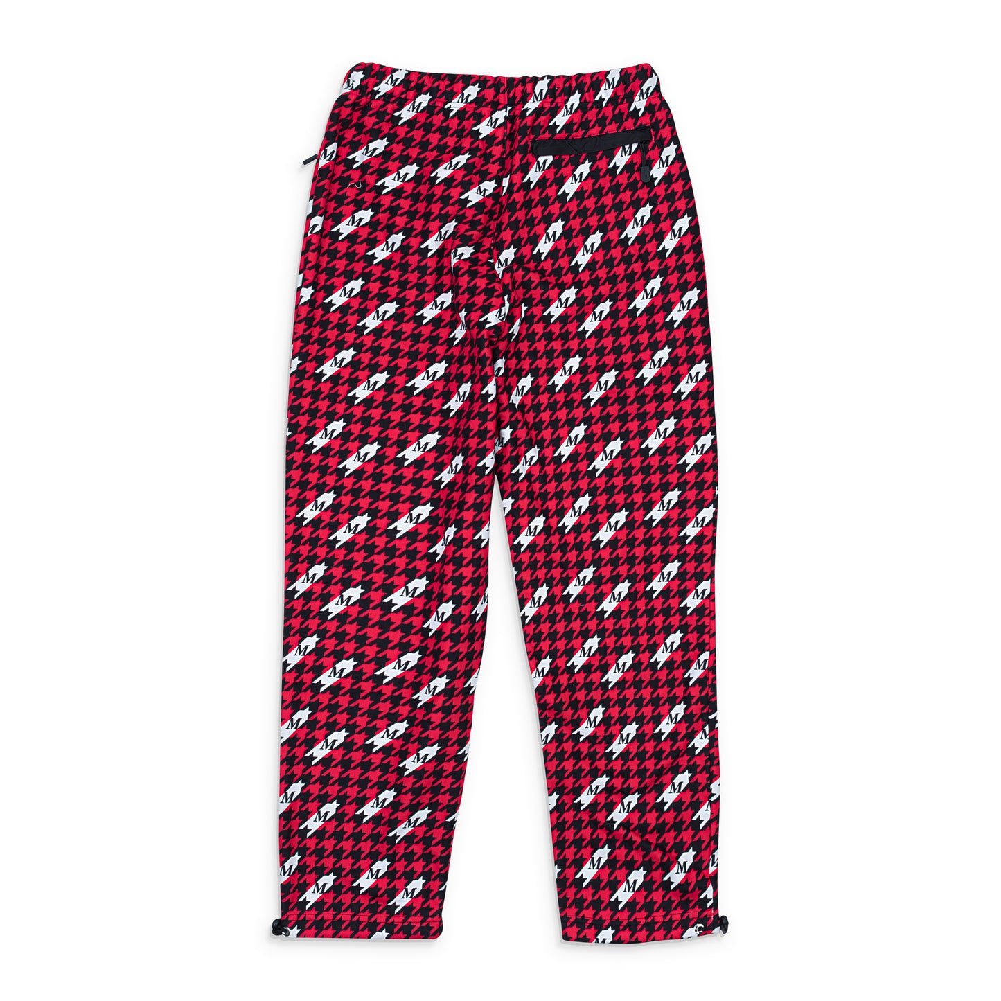 HOUNDSTOOTH BLACK RED TRACK PANTS