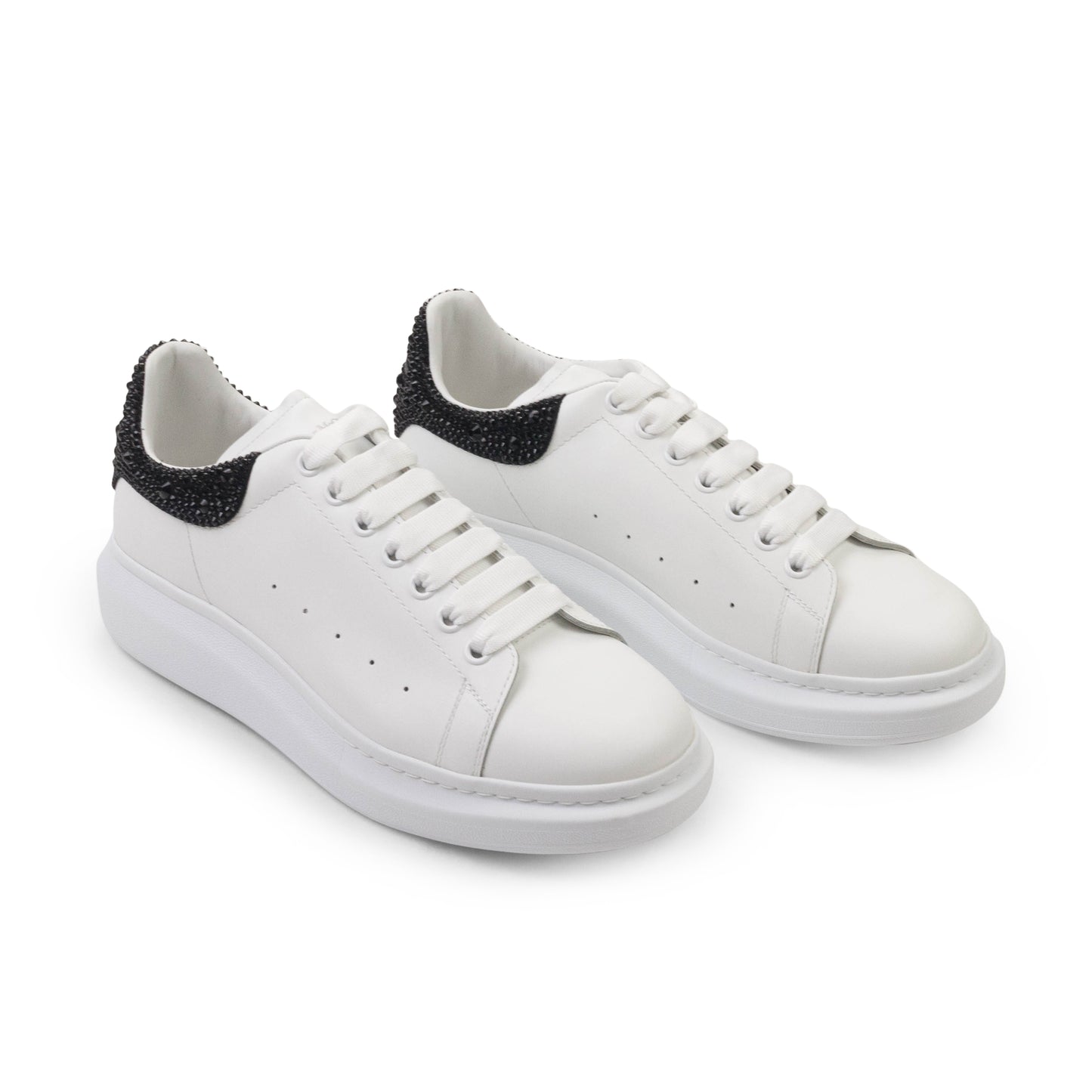 LARRY CRYSTAL EMBELLISHED WHITE BLCK SNEAKERS