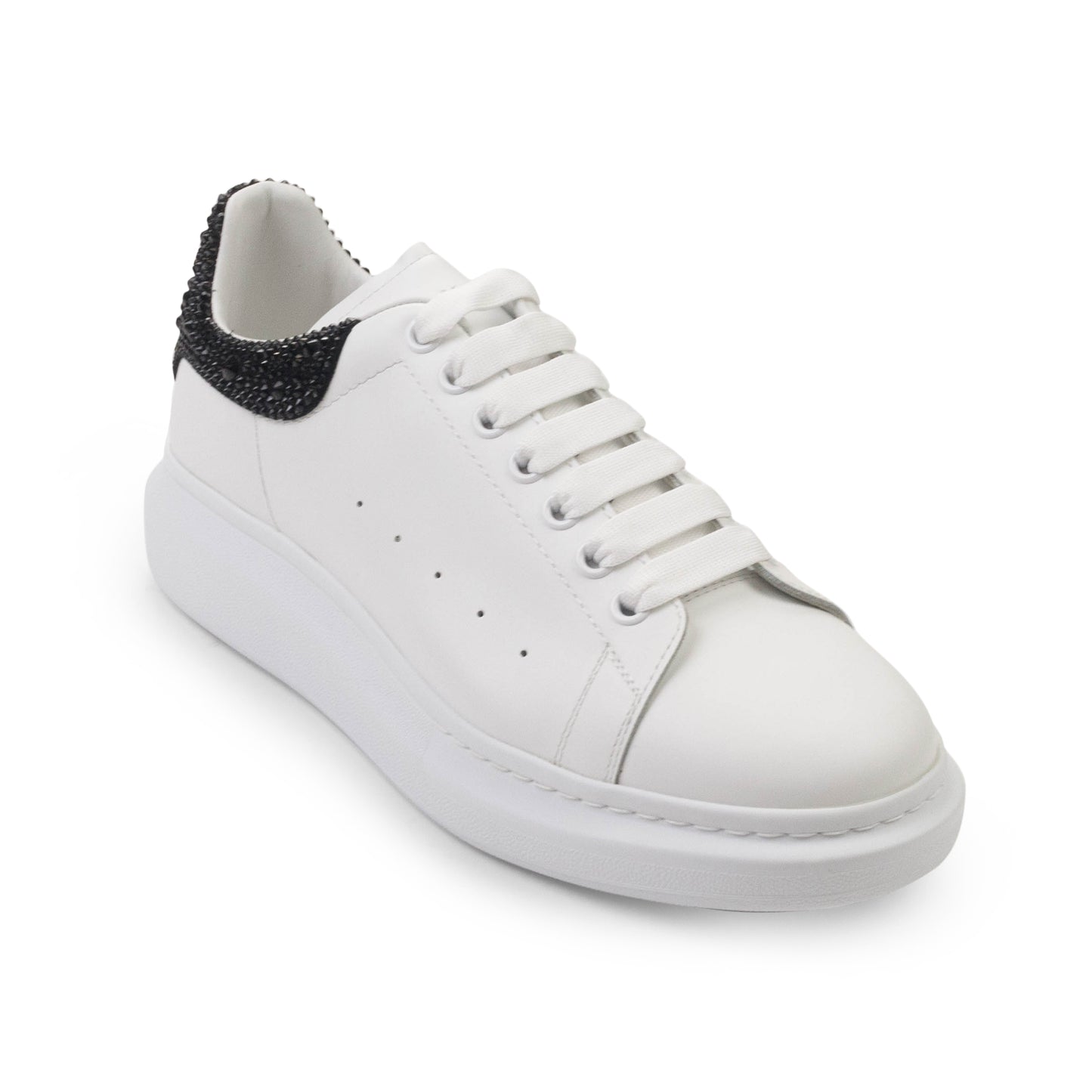 LARRY CRYSTAL EMBELLISHED WHITE BLCK SNEAKERS