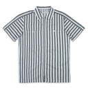 UNIVERSITY STRIPE GREEN CAMP SHIRT POPLIN