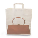 WHITE BROWN LARGE HANDBAG TOTE