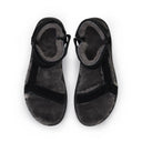 HURRICANE SHEARLING BLACK SANDALS