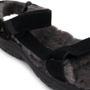 HURRICANE SHEARLING BLACK SANDALS