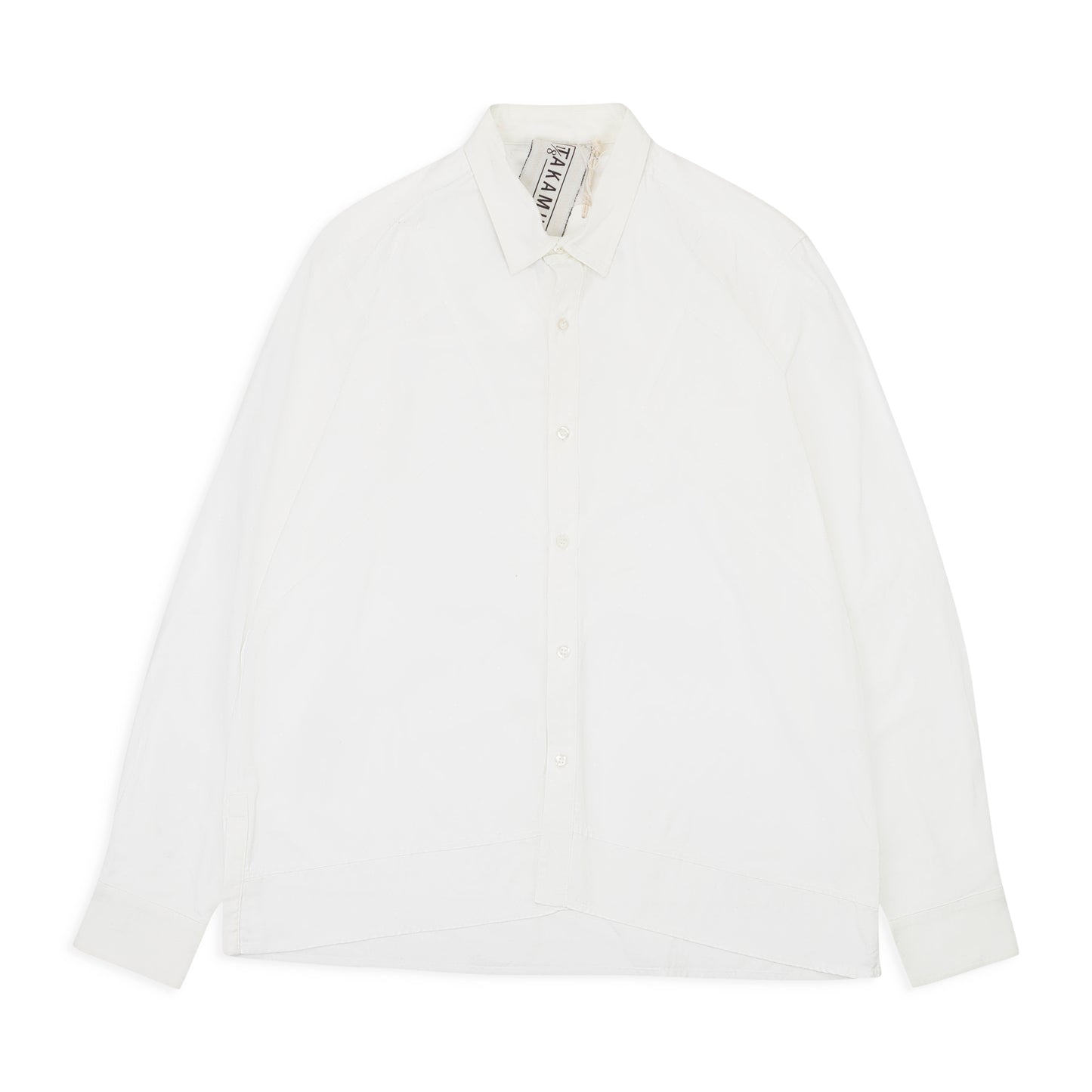 SEAMED WHITE BUTTON DOWN SHIRT