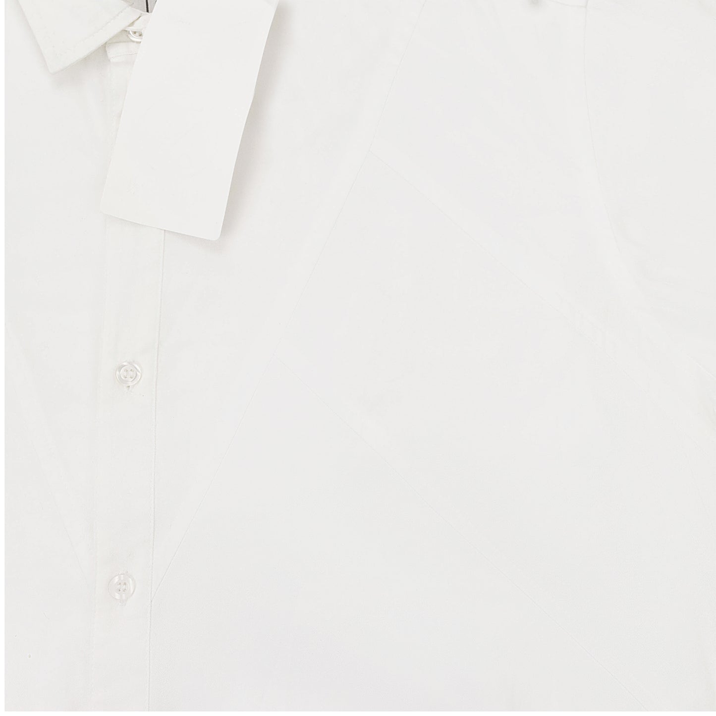 SEAMED WHITE BUTTON DOWN SHIRT