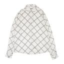GEOMETRIC PRINT WHITE BUTTON DOWN SHIRT