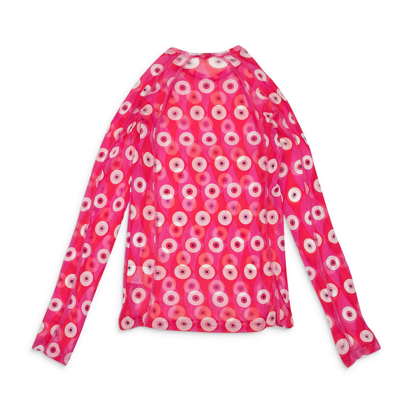 EYE PRINT MESH W COVERSTITCH PINK RASH GAURD