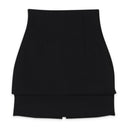 BLACK SHORT SKIRT WITH TWO BUTTON PLACKETS