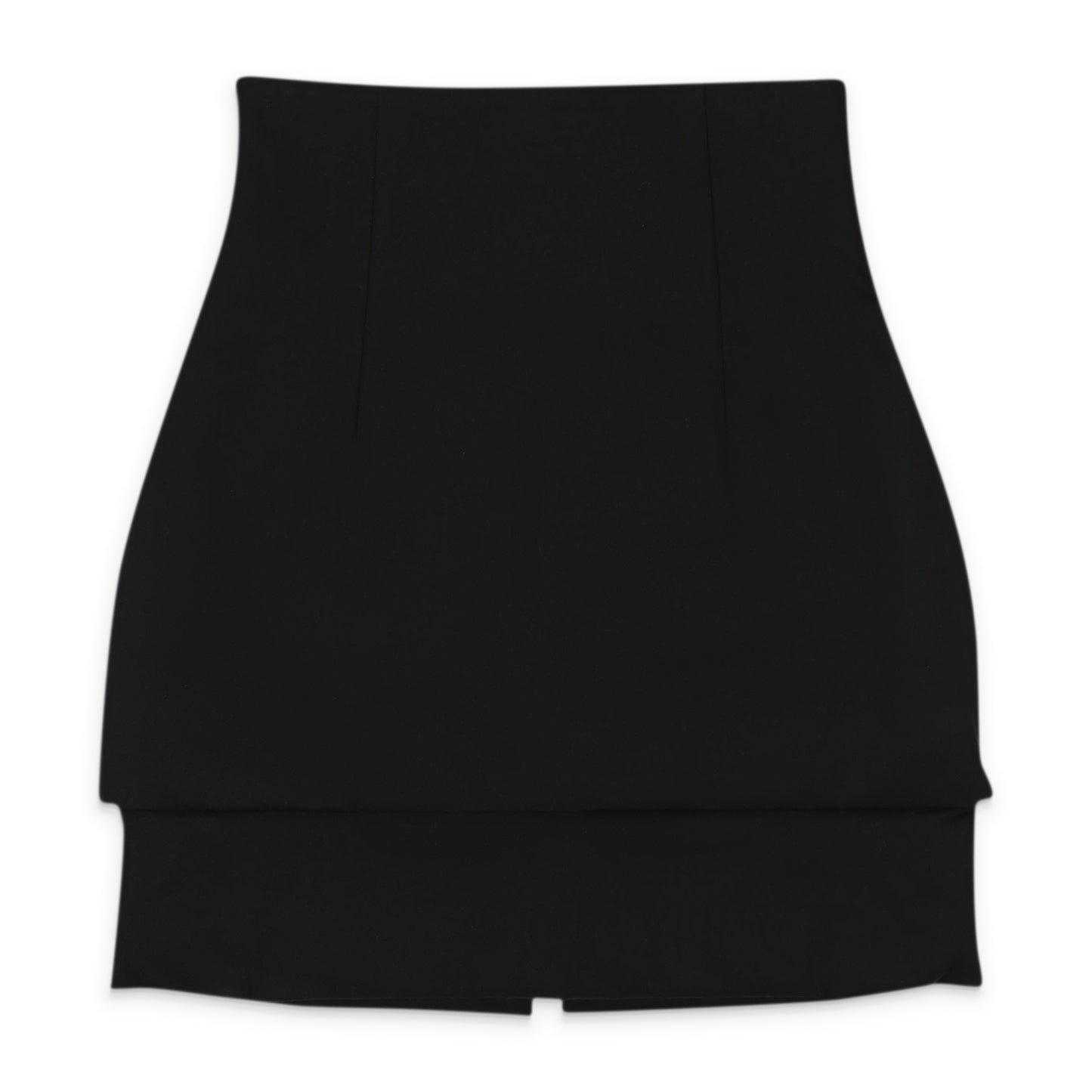 BLACK SHORT SKIRT WITH TWO BUTTON PLACKETS