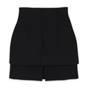 BLACK SHORT SKIRT WITH TWO BUTTON PLACKETS