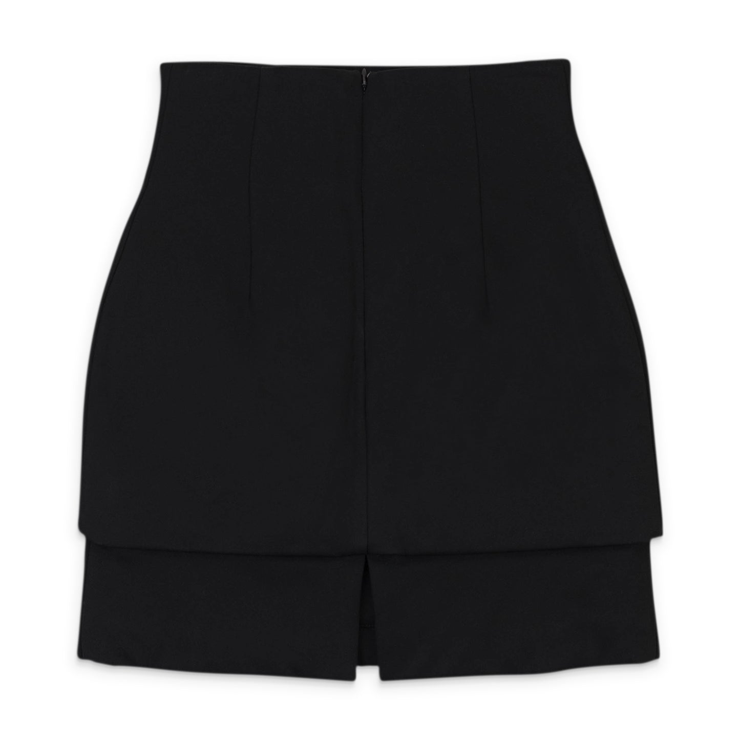 BLACK SHORT SKIRT WITH TWO BUTTON PLACKETS