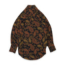 PAISLEY MIX DOUBLE TIE NECK BROWN BUTTON-UP