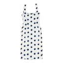 POLKA U NECK SLEEVELESS NAVY DRESS