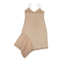 FAUX SUEDE BEIGE SLIP DRESS