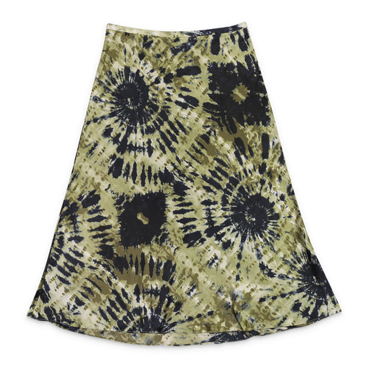 TIE DYE GREEN FLARED SKIRT